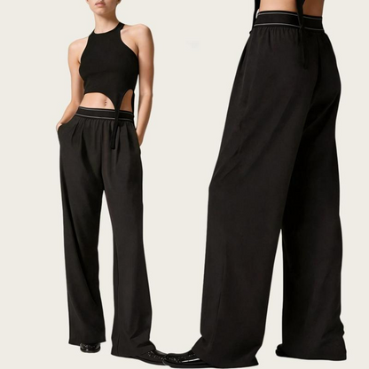 Women High Waist Pleated Wide Leg Pants - view 3